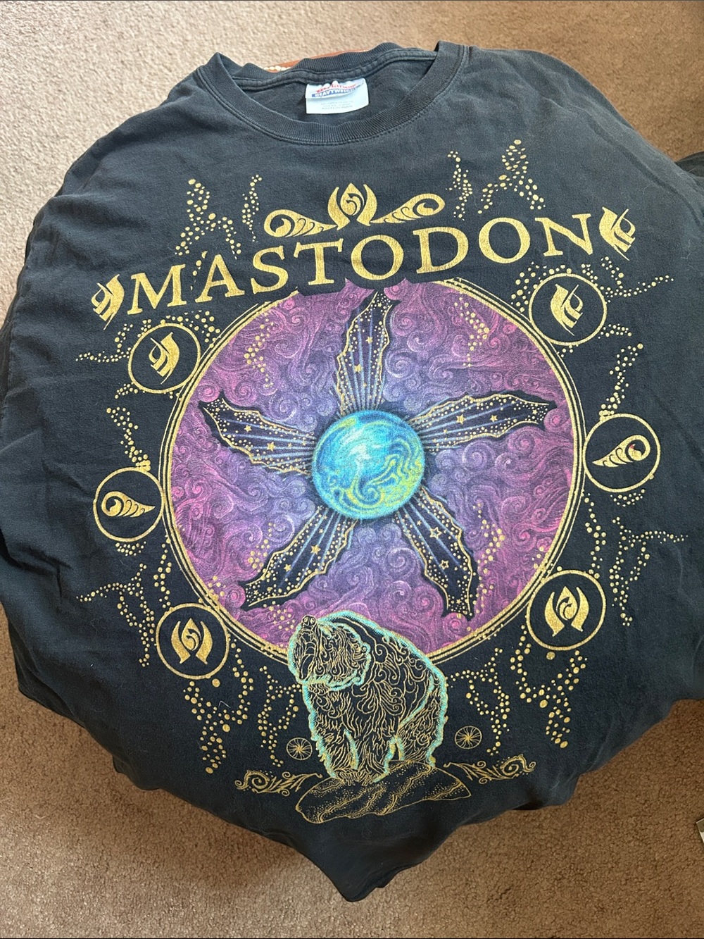 Mastodon 🌌 | Hanes Heavyweight Black Crewneck Graphic Tee